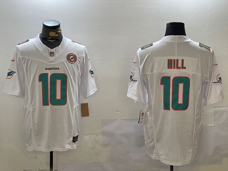 Men Miami Dolphins #10 Hill White Three generation 2024 Nike Limited NFL Jersey style 2->miami dolphins->NFL Jersey
